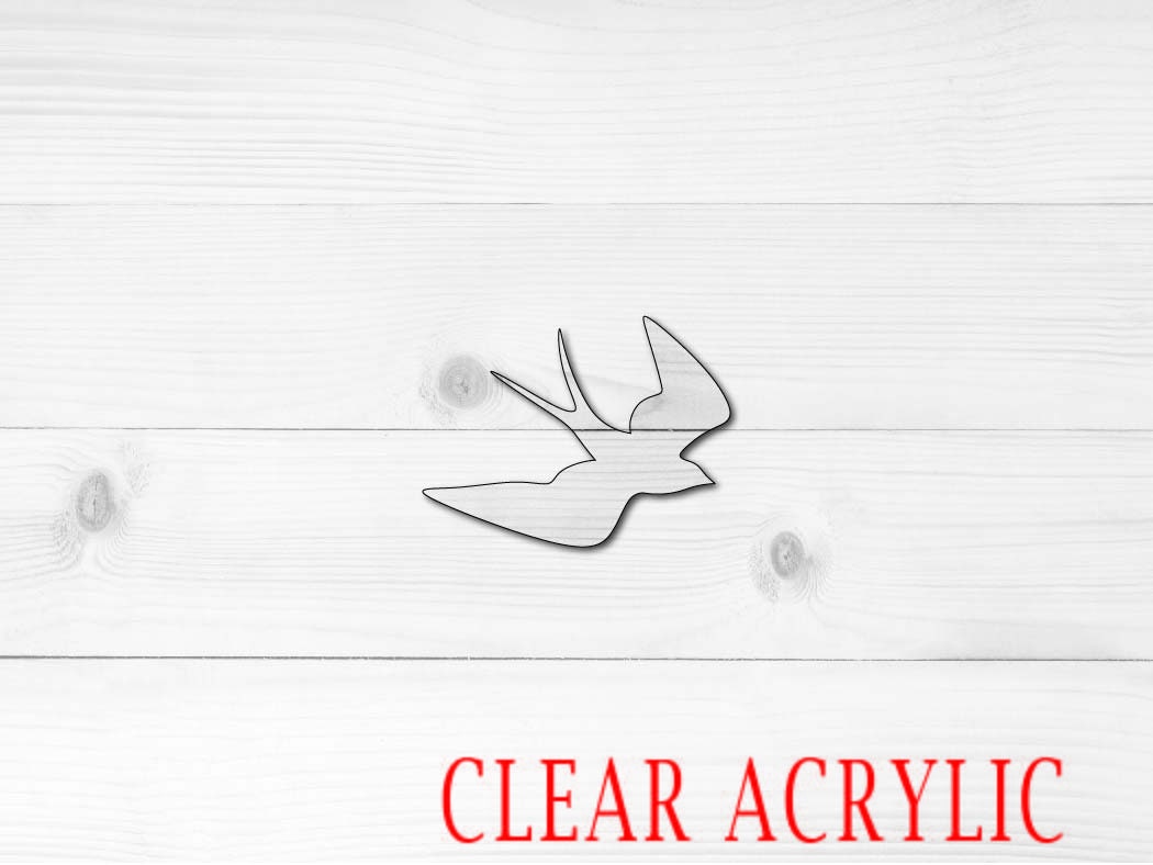 Swallow Shape, Clear Acrylic Craft Blank, DIY Acrylic Blank