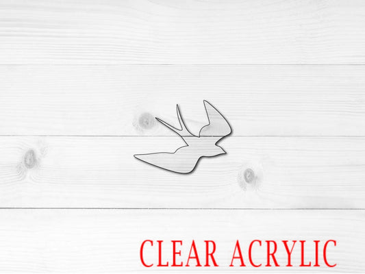 Swallow Shape, Clear Acrylic Craft Blank, DIY Acrylic Blank