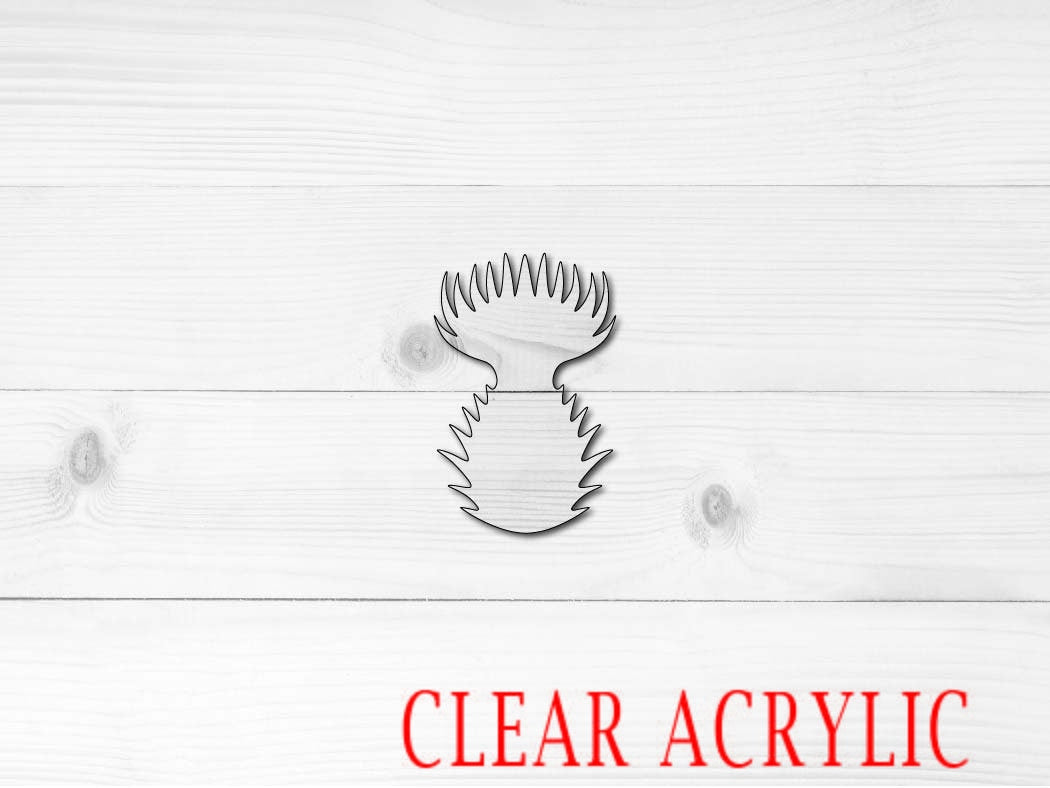 Thistle Shape, Clear Acrylic Craft Blank, DIY Acrylic Blank