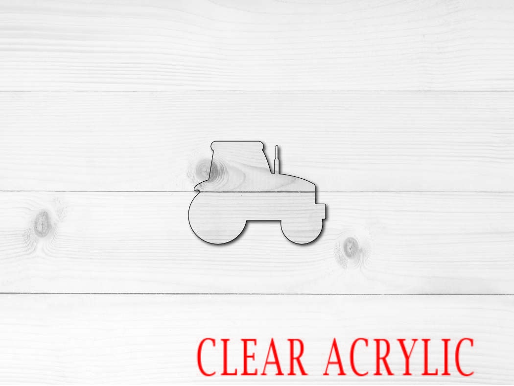 Tractor Shape, Clear Acrylic Craft Blank, DIY Acrylic Blank