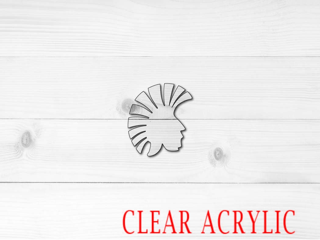 Trojan Head Shape, Clear Acrylic Craft Blank, DIY Acrylic Blank