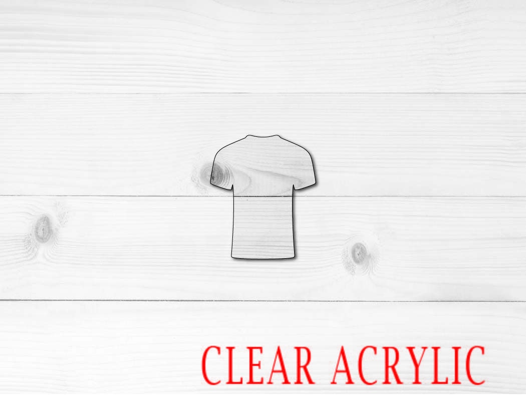 Tshirt Shape, Clear Acrylic Craft Blank, DIY Acrylic Blank