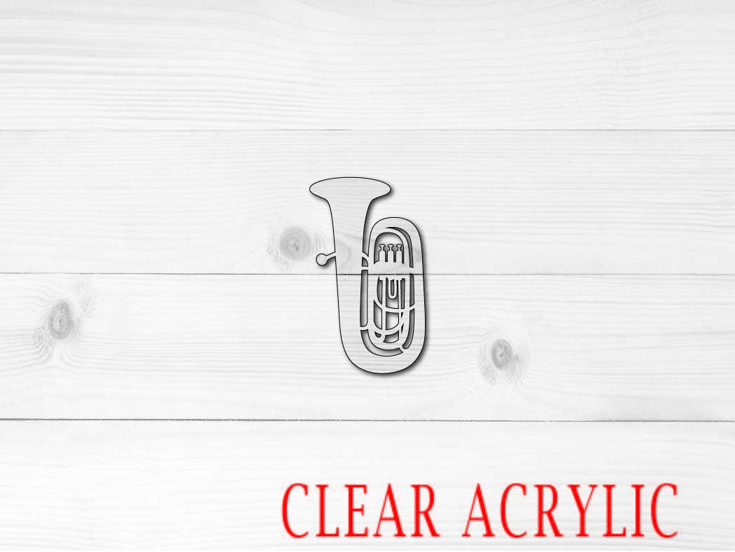 Tuba Shape, Clear Acrylic Craft Blank, DIY Acrylic Blank