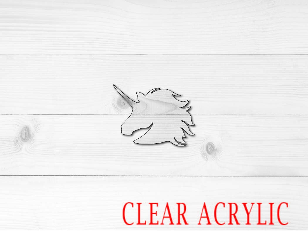 Unicorn Head Shape, Clear Acrylic Craft Blank, DIY Acrylic Blank