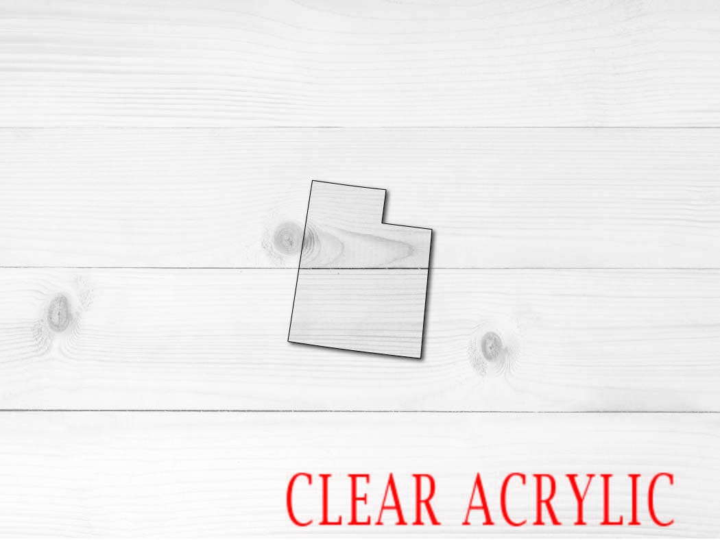 Utah Shape, Clear Acrylic Craft Blank, DIY Acrylic Blank