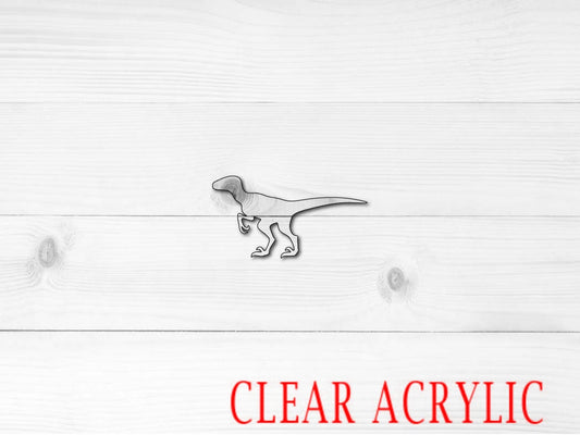 Velociraptor Shape, Clear Acrylic Craft Blank, DIY Acrylic Blank