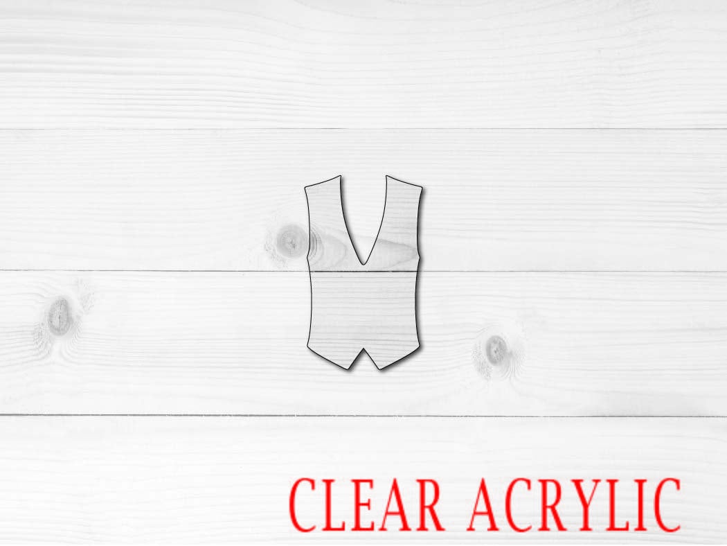 Vest Shape, Clear Acrylic Craft Blank, DIY Acrylic Blank