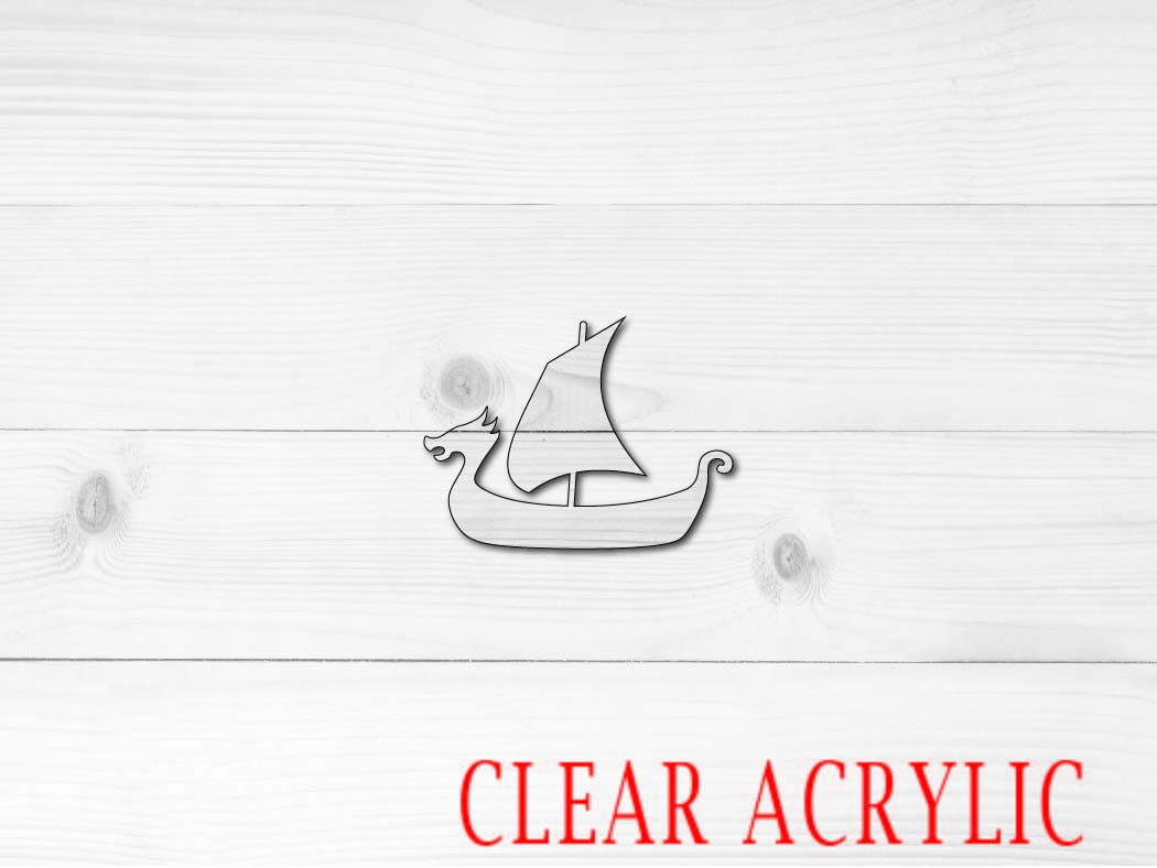 Viking Ship Shape, Clear Acrylic Craft Blank, DIY Acrylic Blank