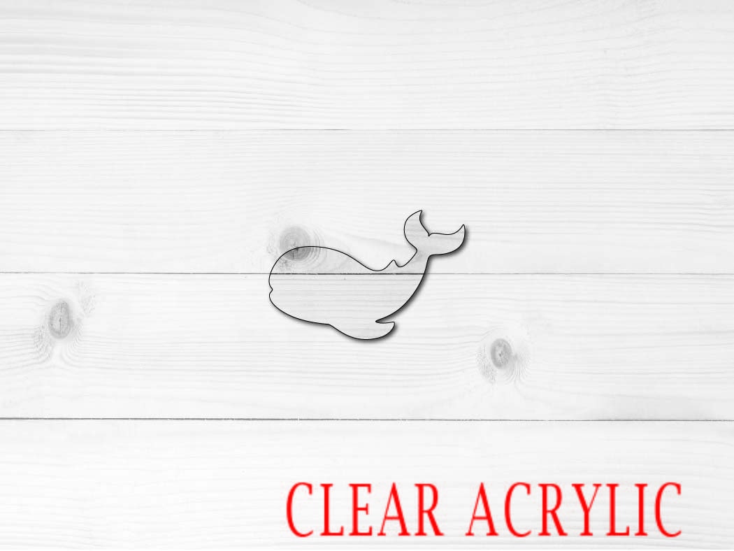 Whale Shape, Clear Acrylic Craft Blank, DIY Acrylic Blank