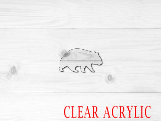 Wombat Shape, Clear Acrylic Craft Blank, DIY Acrylic Blank