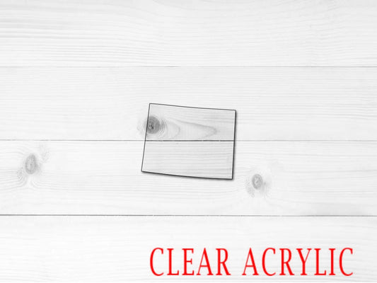 Wyoming Shape, Clear Acrylic Craft Blank, DIY Acrylic Blank