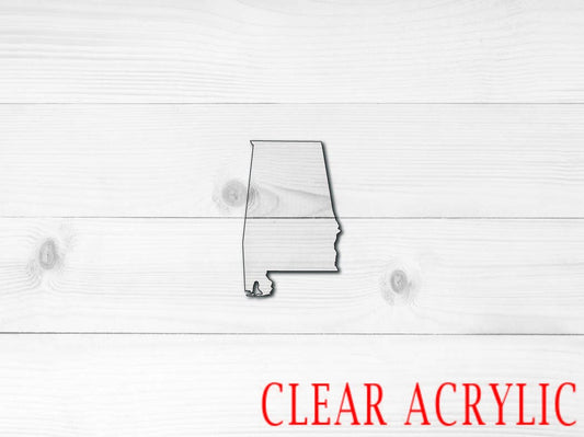 Alabama Acrylic Shape, Clear Acrylic Craft Blank, DIY Acrylic Blank