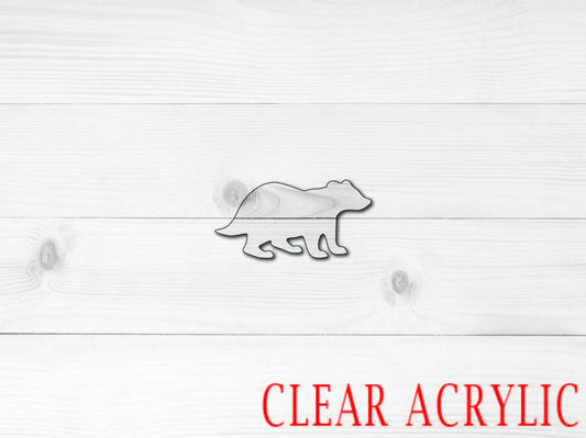 Badger Acrylic Shape, Clear Acrylic Craft Blank, DIY Acrylic Blank