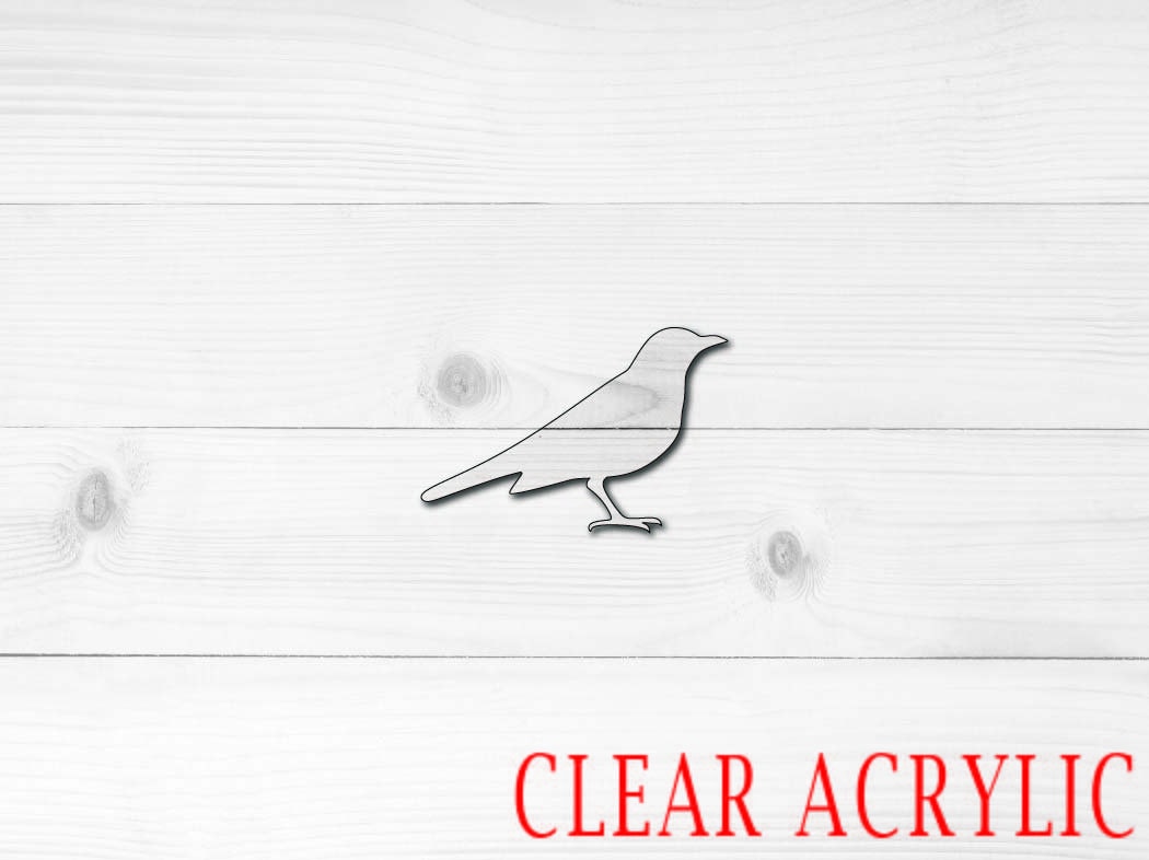 Blackbird Acrylic Shape, Clear Acrylic Craft Blank, DIY Acrylic Blank