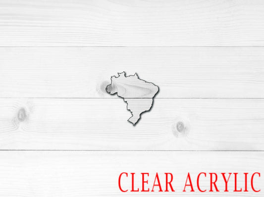 Brazil Acrylic Shape, Clear Acrylic Craft Blank, DIY Acrylic Blank