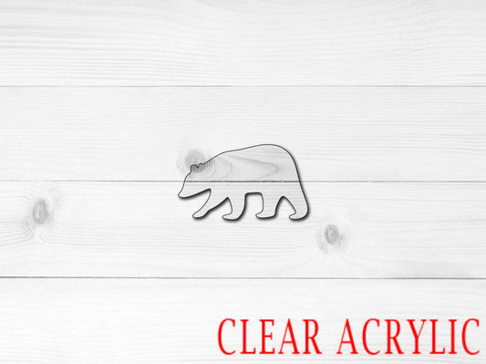 Brown Bear Acrylic Shape, Clear Acrylic Craft Blank, DIY Acrylic Blank