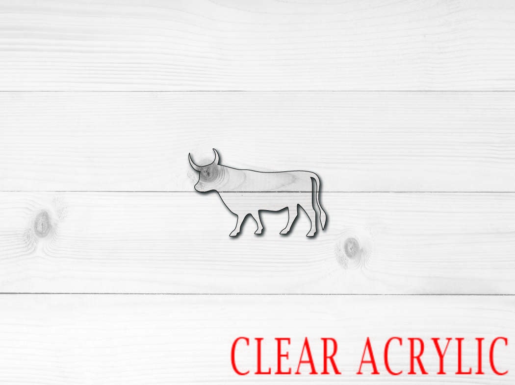 Bull Acrylic Shape, Clear Acrylic Craft Blank, DIY Acrylic Blank