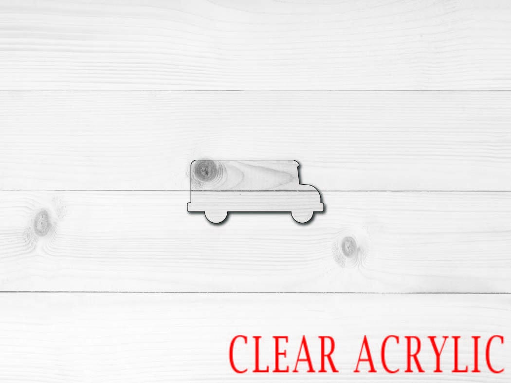 Bus Acrylic Shape, Clear Acrylic Craft Blank, DIY Acrylic Blank