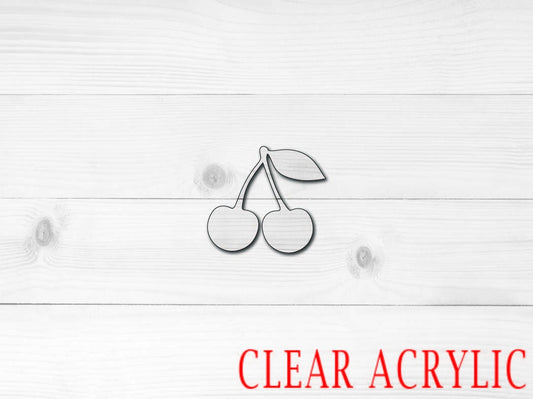 Cherry Acrylic Shape, Clear Acrylic Craft Blank, DIY Acrylic Blank