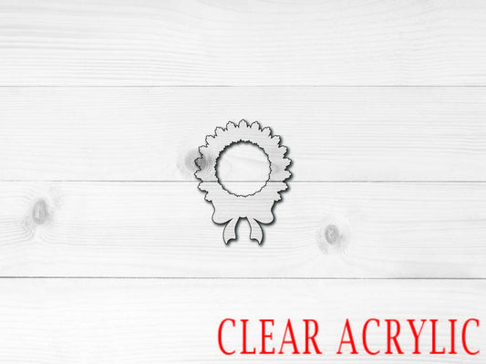 Christmas Wreath Acrylic Shape, Clear Acrylic Craft Blank, DIY Acrylic Blank