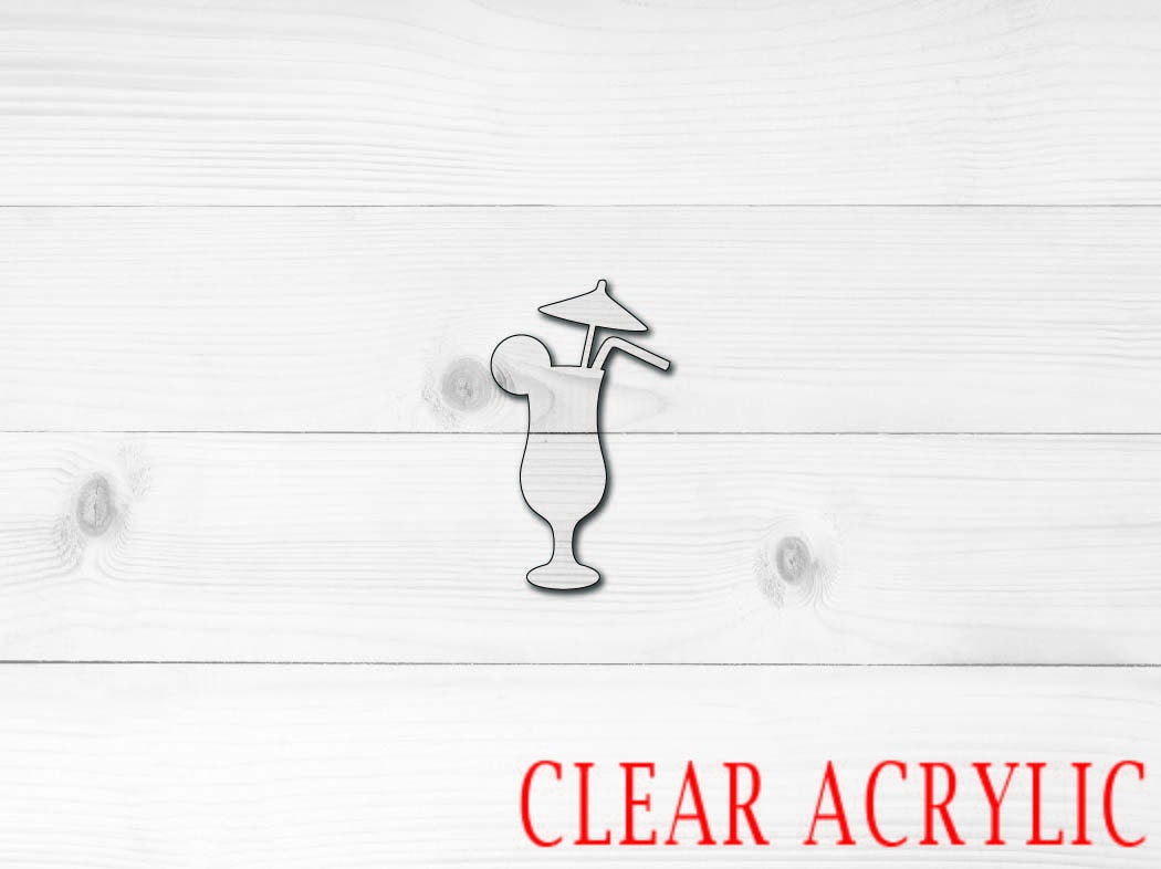Cocktail Acrylic Shape, Clear Acrylic Craft Blank, DIY Acrylic Blank