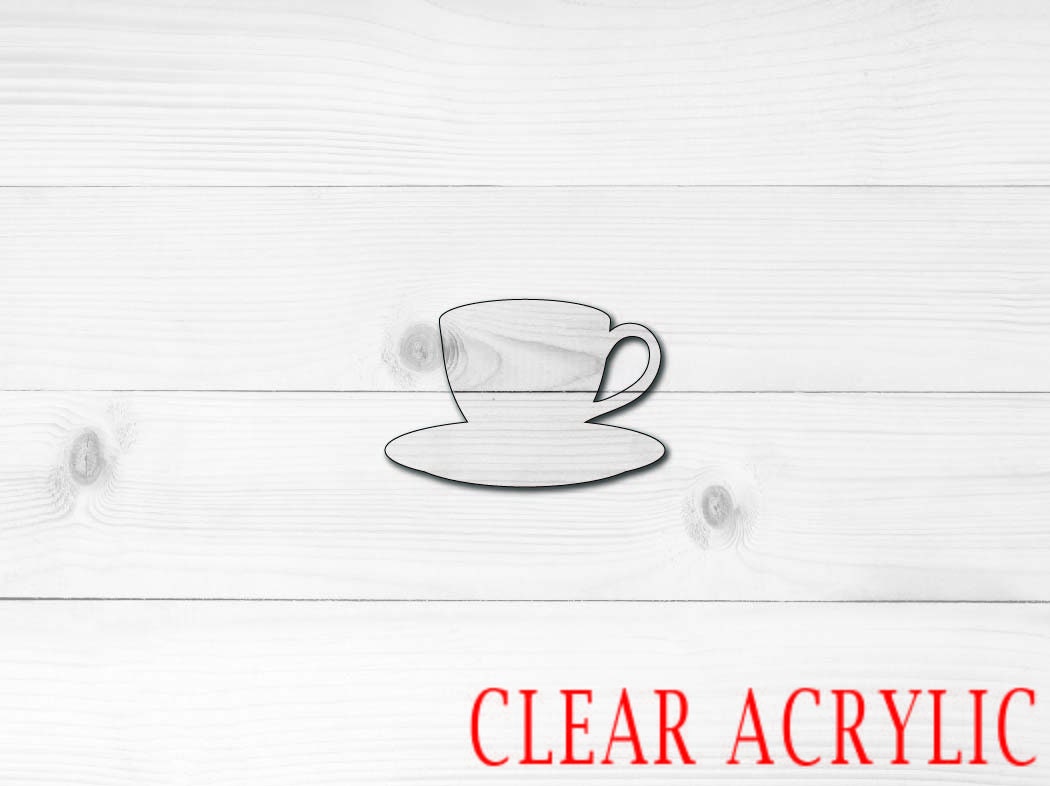 Coffee Cup Acrylic Shape, Clear Acrylic Craft Blank, DIY Acrylic Blank