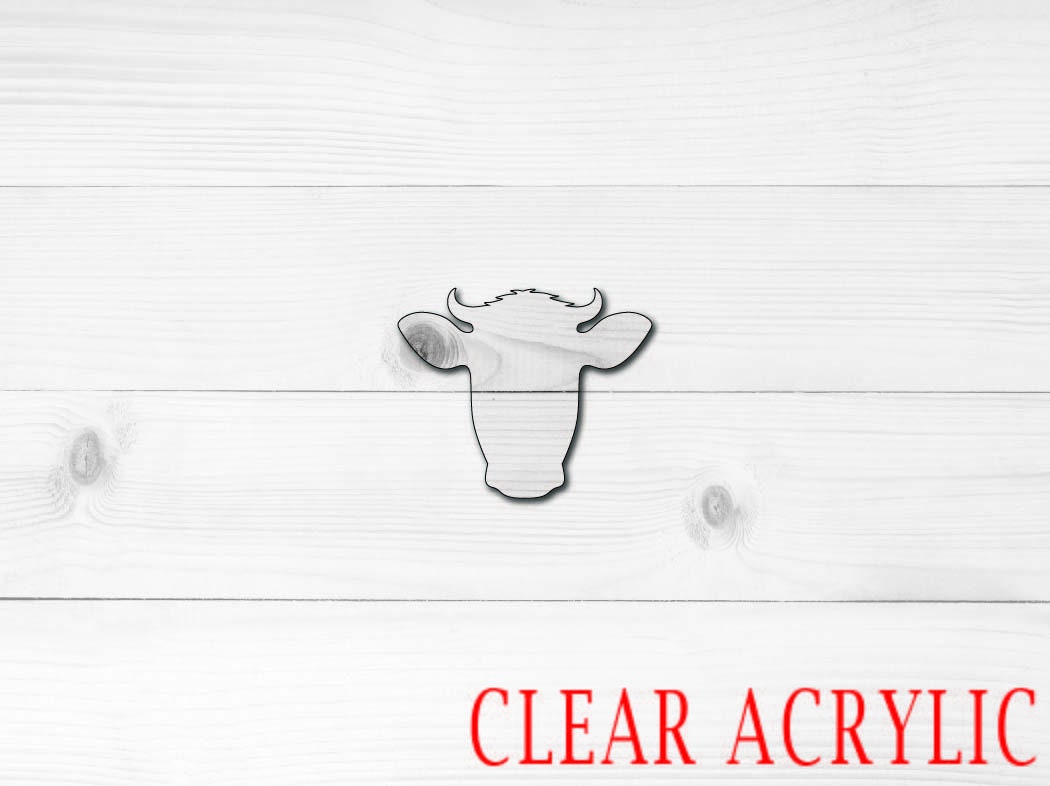 Cow Head Acrylic Shape, Clear Acrylic Craft Blank, DIY Acrylic Blank