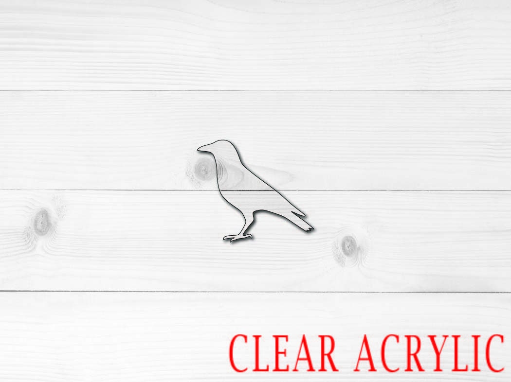 Crow Acrylic Shape, Clear Acrylic Craft Blank, DIY Acrylic Blank