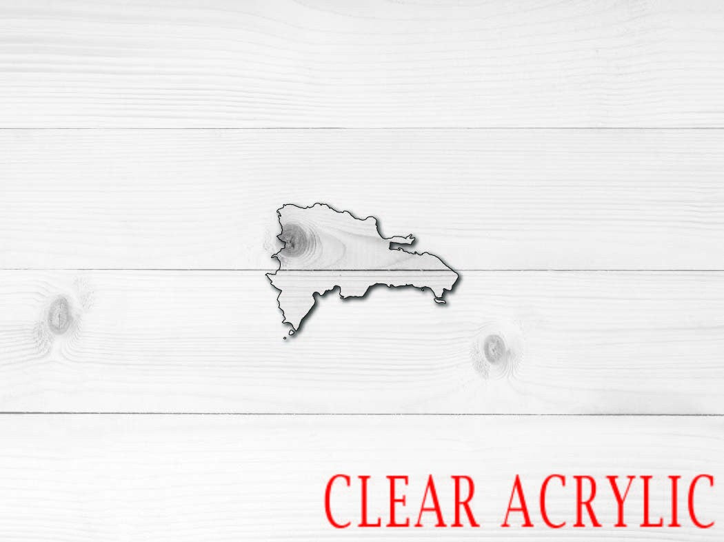 Dominican Republic Acrylic Shape, Clear Acrylic Craft Blank, DIY Acrylic Blank