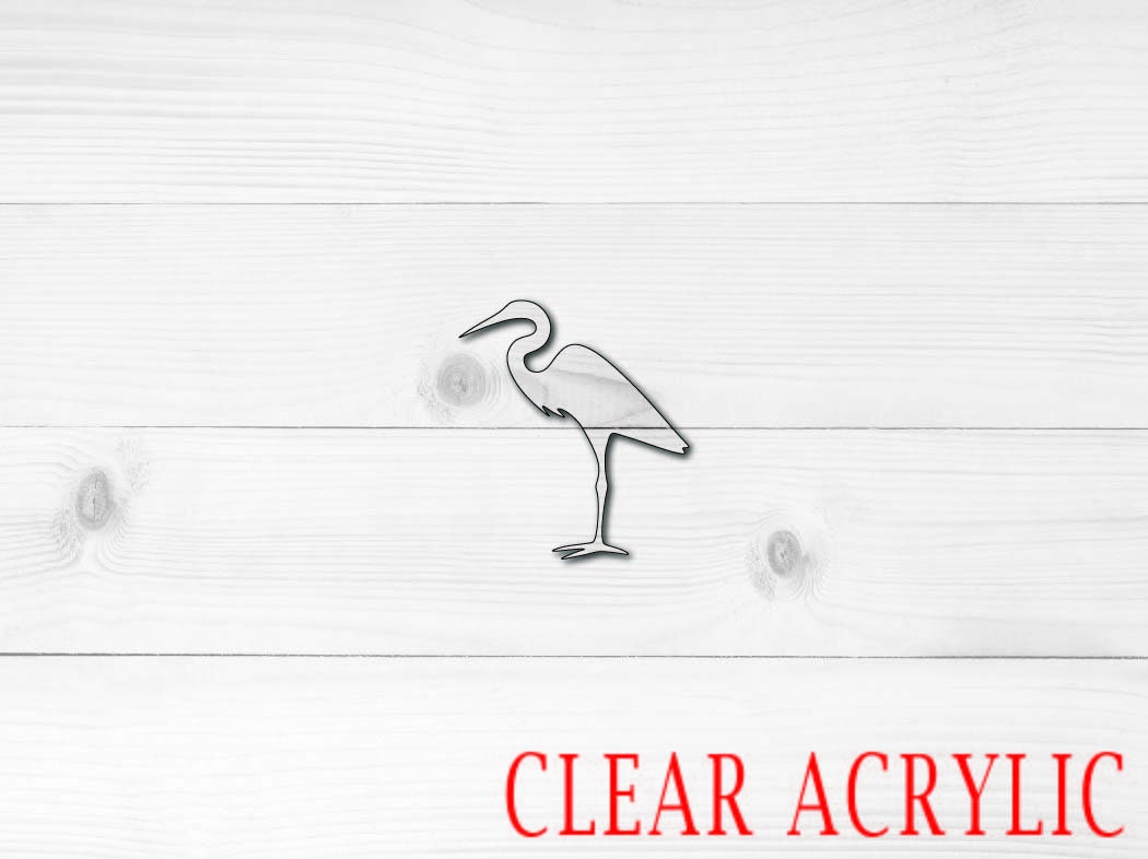 Egret Acrylic Shape, Clear Acrylic Craft Blank, DIY Acrylic Blank