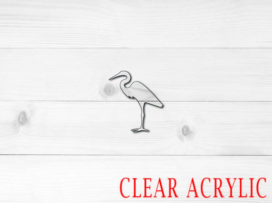 Egret Acrylic Shape, Clear Acrylic Craft Blank, DIY Acrylic Blank