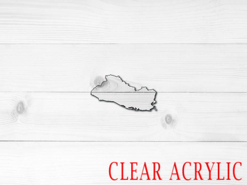El Salvador Acrylic Shape, Clear Acrylic Craft Blank, DIY Acrylic Blank