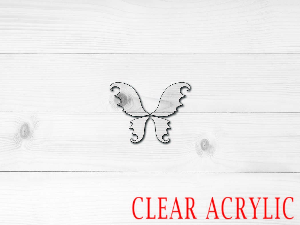 Fairy Wings Acrylic Shape, Clear Acrylic Craft Blank, DIY Acrylic Blank