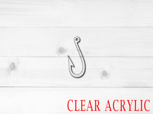 Fish Hook Acrylic Shape, Clear Acrylic Craft Blank, DIY Acrylic Blank