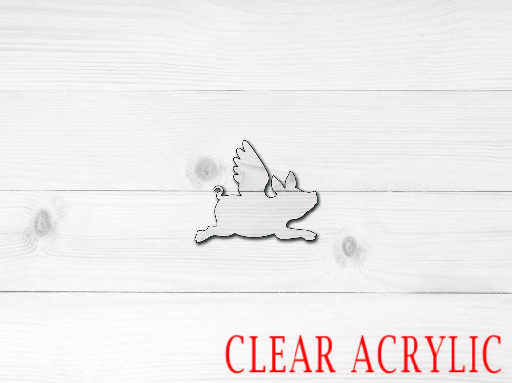 Flying Pig Shape, Clear Acrylic Craft Blank, DIY Acrylic Blank