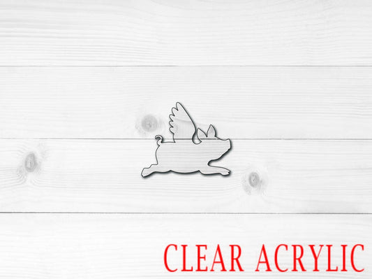 Flying Pig Shape, Clear Acrylic Craft Blank, DIY Acrylic Blank