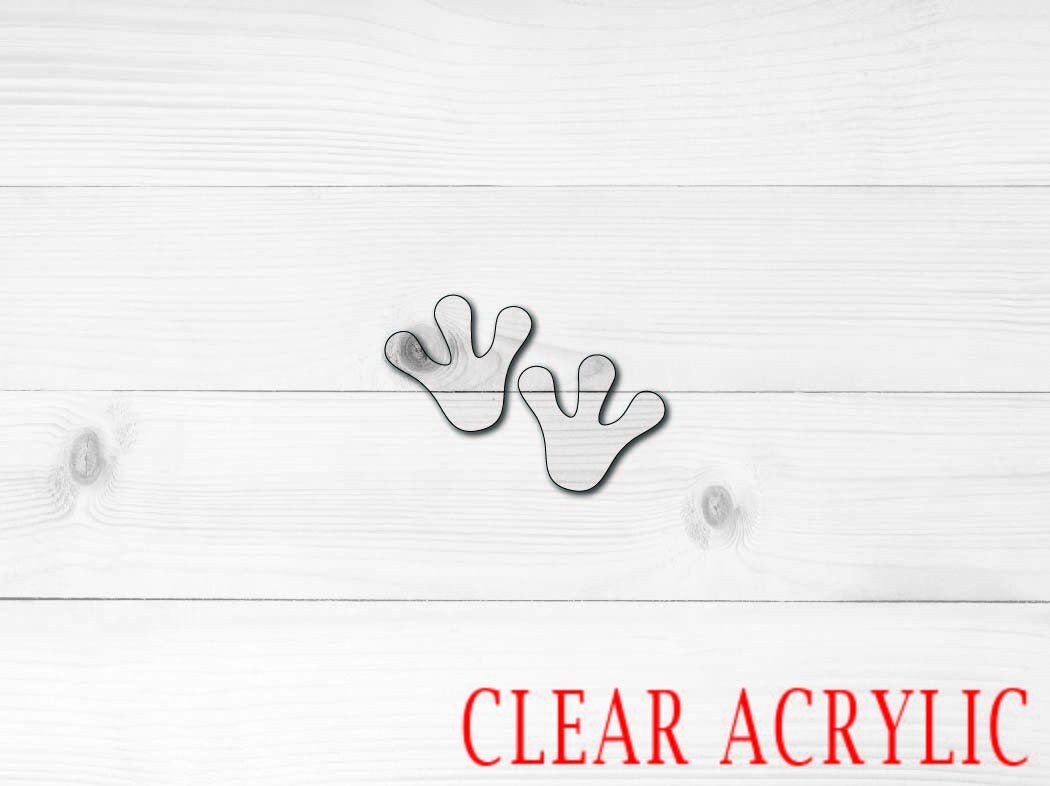 Frog Feet Shape, Clear Acrylic Craft Blank, DIY Acrylic Blank