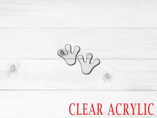 Frog Feet Shape, Clear Acrylic Craft Blank, DIY Acrylic Blank