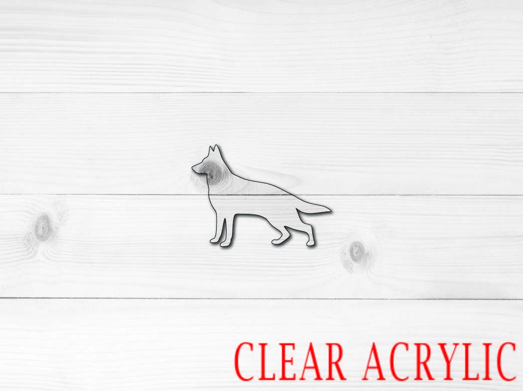 German Shepherd Shape, Clear Acrylic Craft Blank, DIY Acrylic Blank