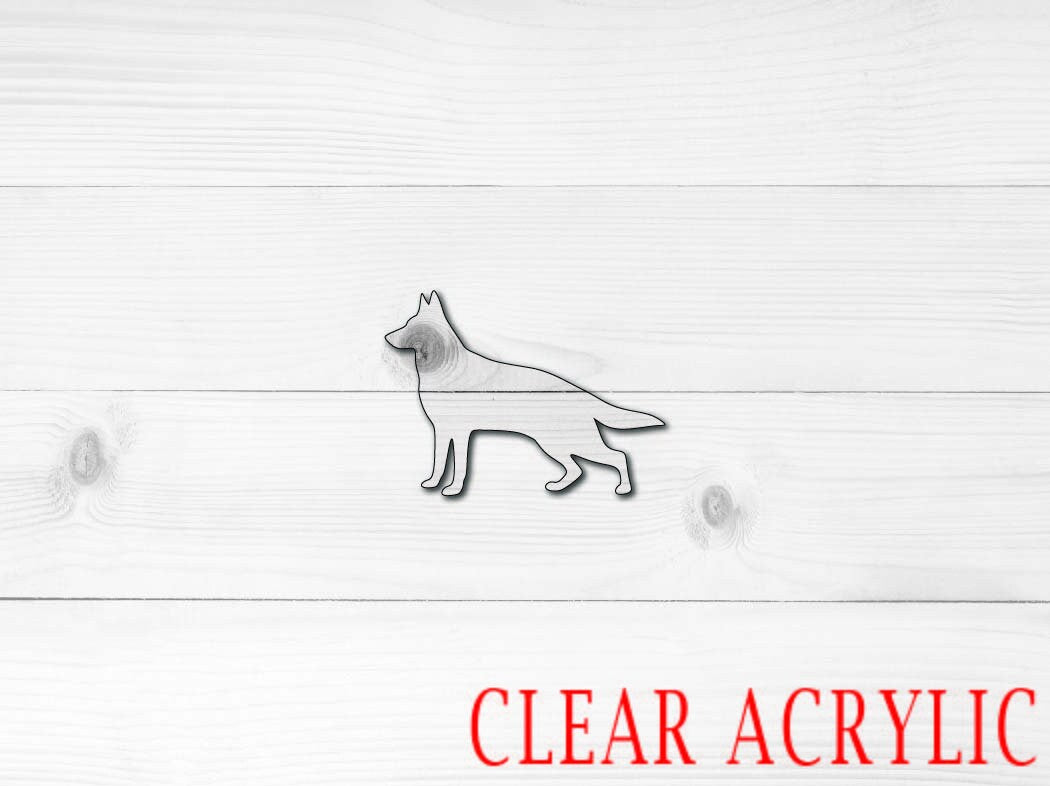German Shepherd Shape, Clear Acrylic Craft Blank, DIY Acrylic Blank