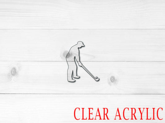 Golfer Shape, Clear Acrylic Craft Blank, DIY Acrylic Blank