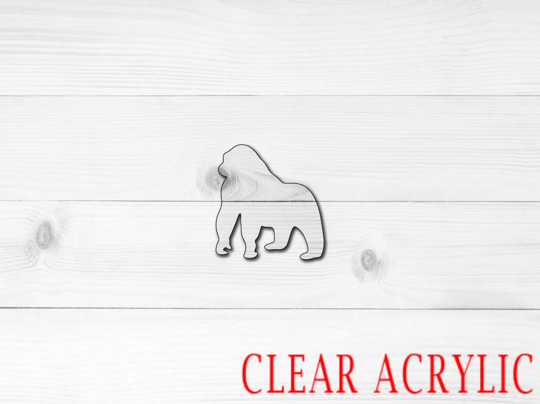 Gorilla Shape, Clear Acrylic Craft Blank, DIY Acrylic Blank