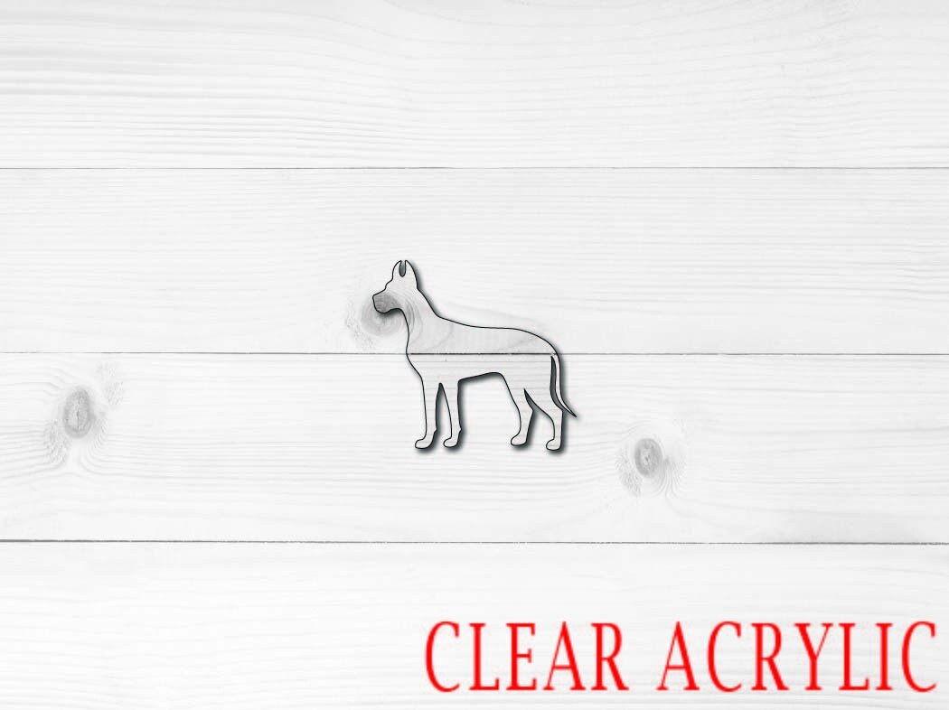 Great Dane Shape, Clear Acrylic Craft Blank, DIY Acrylic Blank