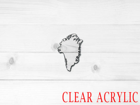 Greenland Shape, Clear Acrylic Craft Blank, DIY Acrylic Blank
