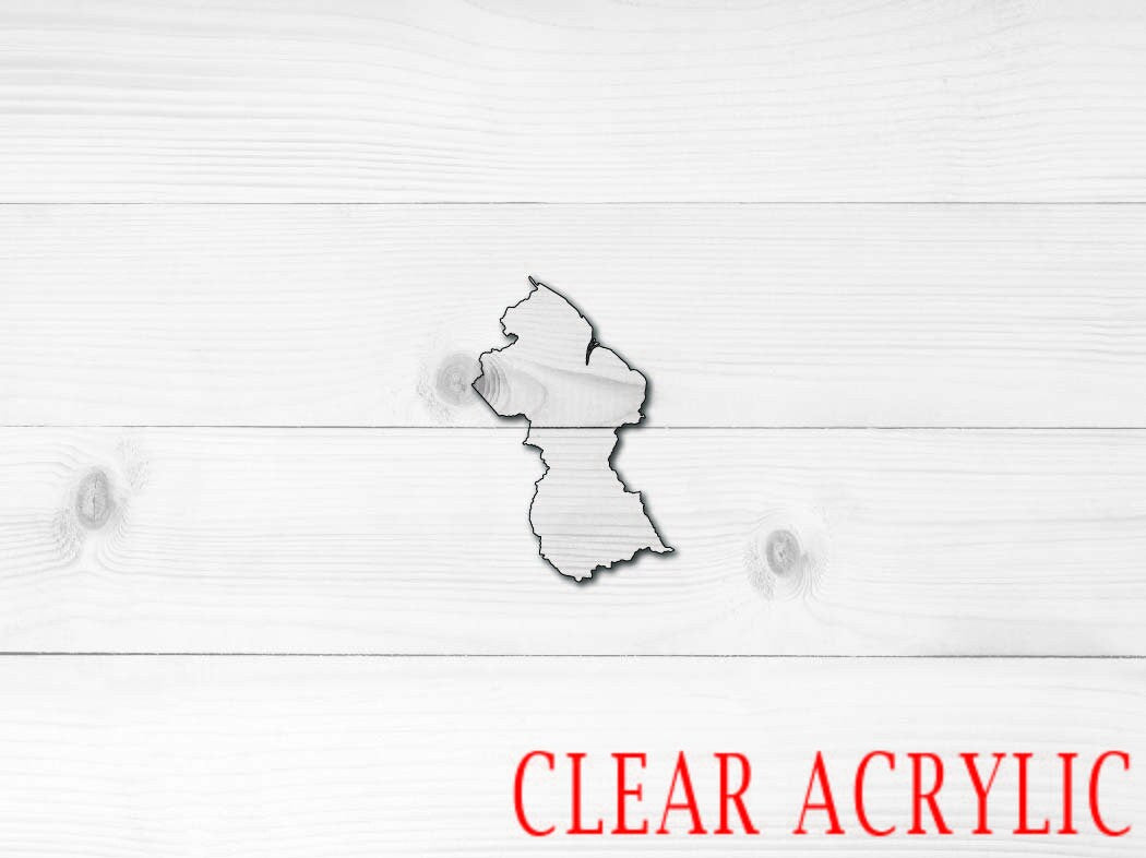 Guyana Shape, Clear Acrylic Craft Blank, DIY Acrylic Blank