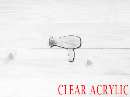 Hair Dryer Shape, Clear Acrylic Craft Blank, DIY Acrylic Blank