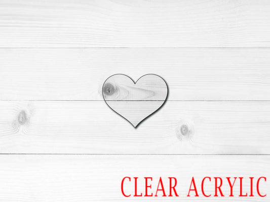 Heart Shape, Clear Acrylic Craft Blank, DIY Acrylic Blank