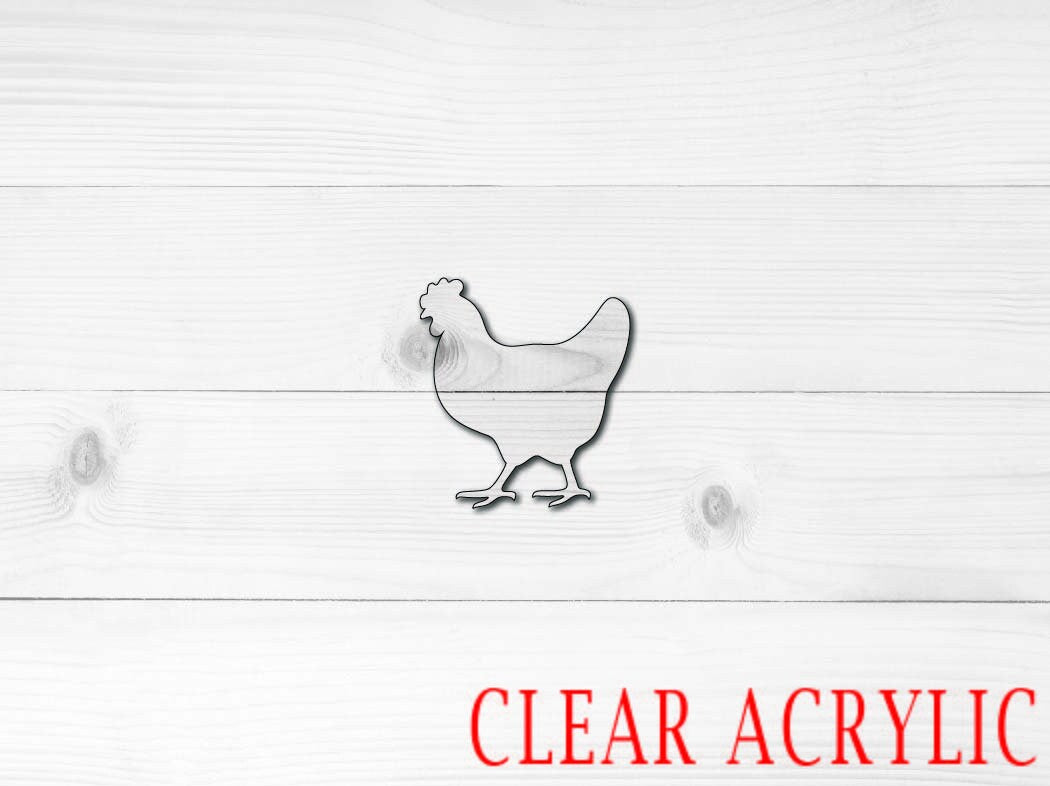 Hen Shape, Clear Acrylic Craft Blank, DIY Acrylic Blank