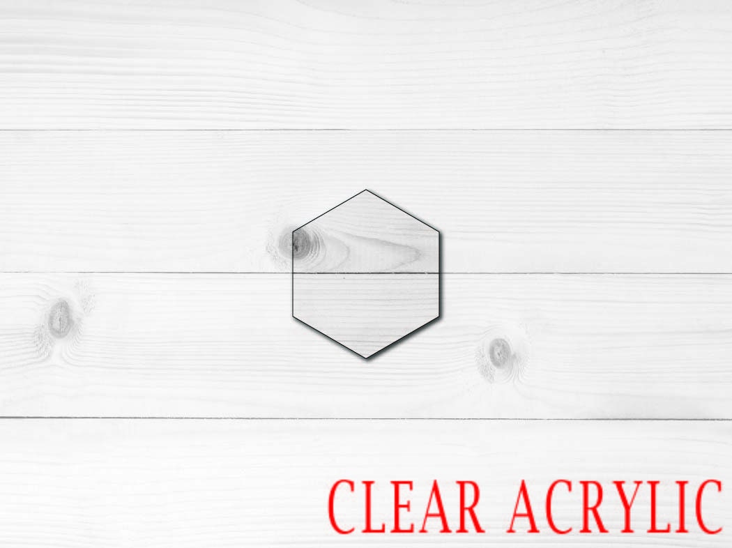 Hexagon Shape, Clear Acrylic Craft Blank, DIY Acrylic Blank