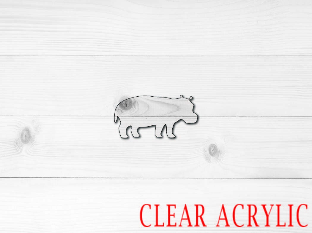 Hippo Shape, Clear Acrylic Craft Blank, DIY Acrylic Blank